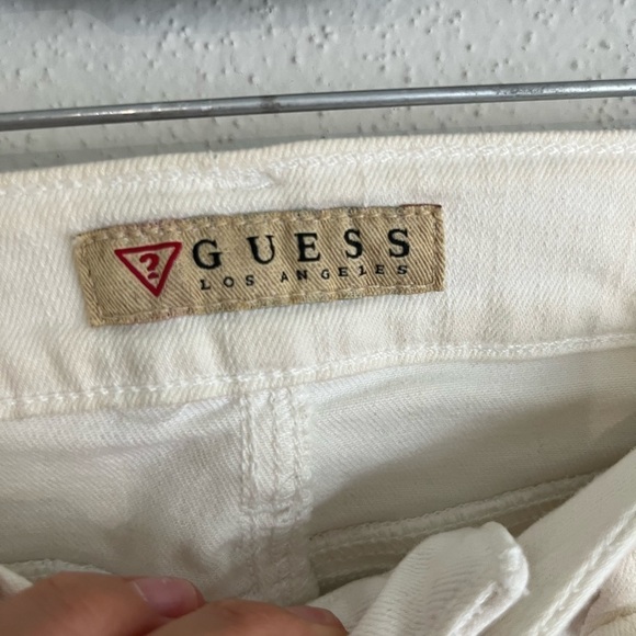 Guess Woman Cream Brittney Cropped  Zip Leg Jean, Size 24 - Picture 7 of 7